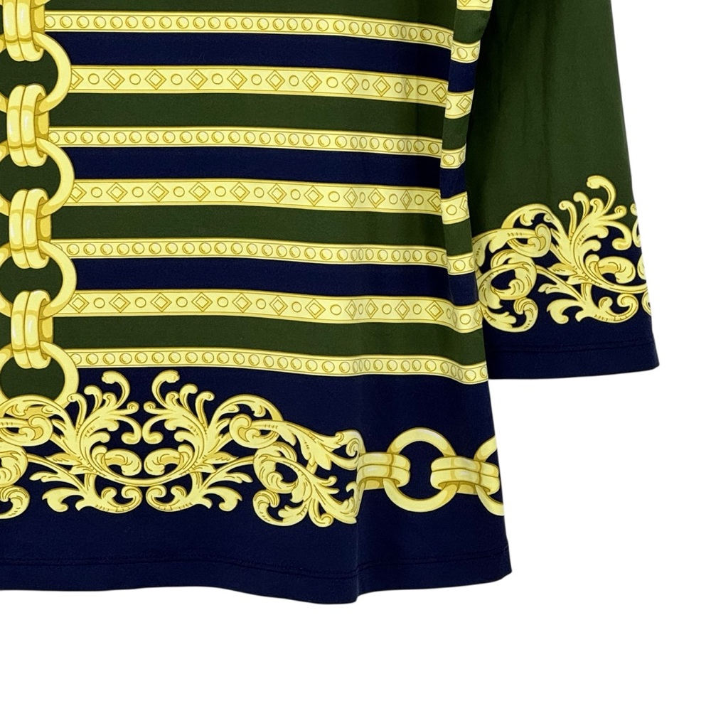 Womens J McLaughlin Size XL Green/Blue/Yellow Nylon/Spandex Printed LS Shirt Top - Picture 6 of 10